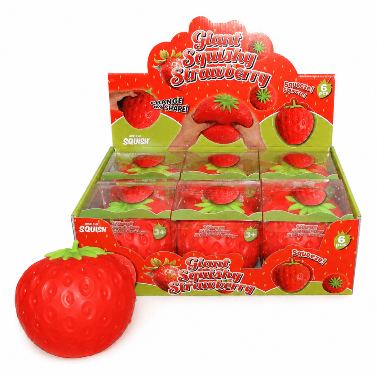 5" Giant Squishy Strawberry - World of Squish - Twirls + Twigs