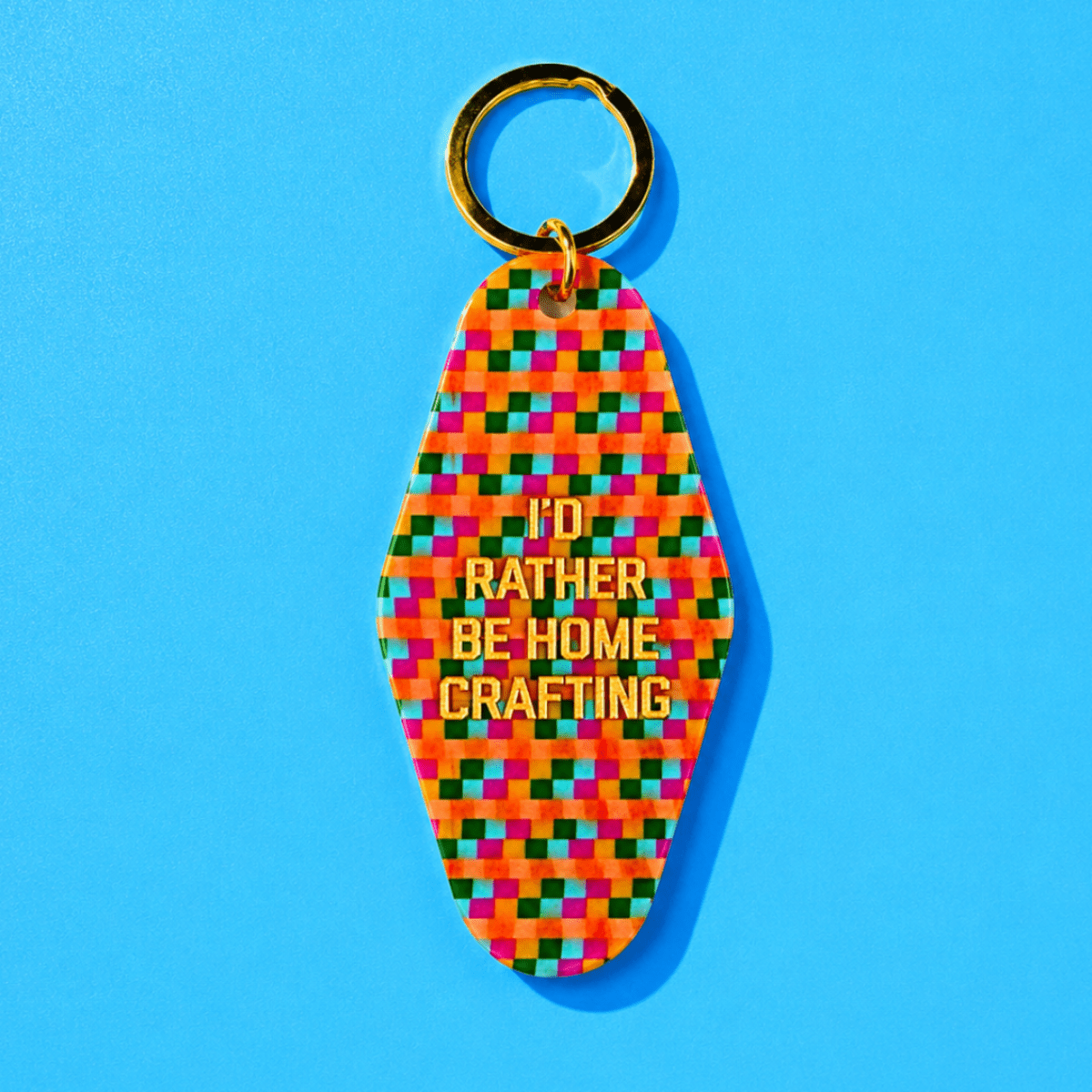 I'd Rather Be Home Crafting Keychain - Twirls + Twigs