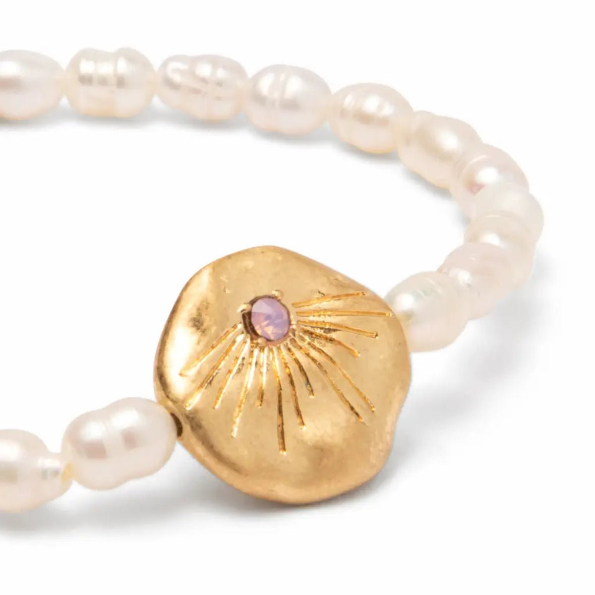 Pearl Affirmation Bracelet - Love/Gold - Twirls + Twigs