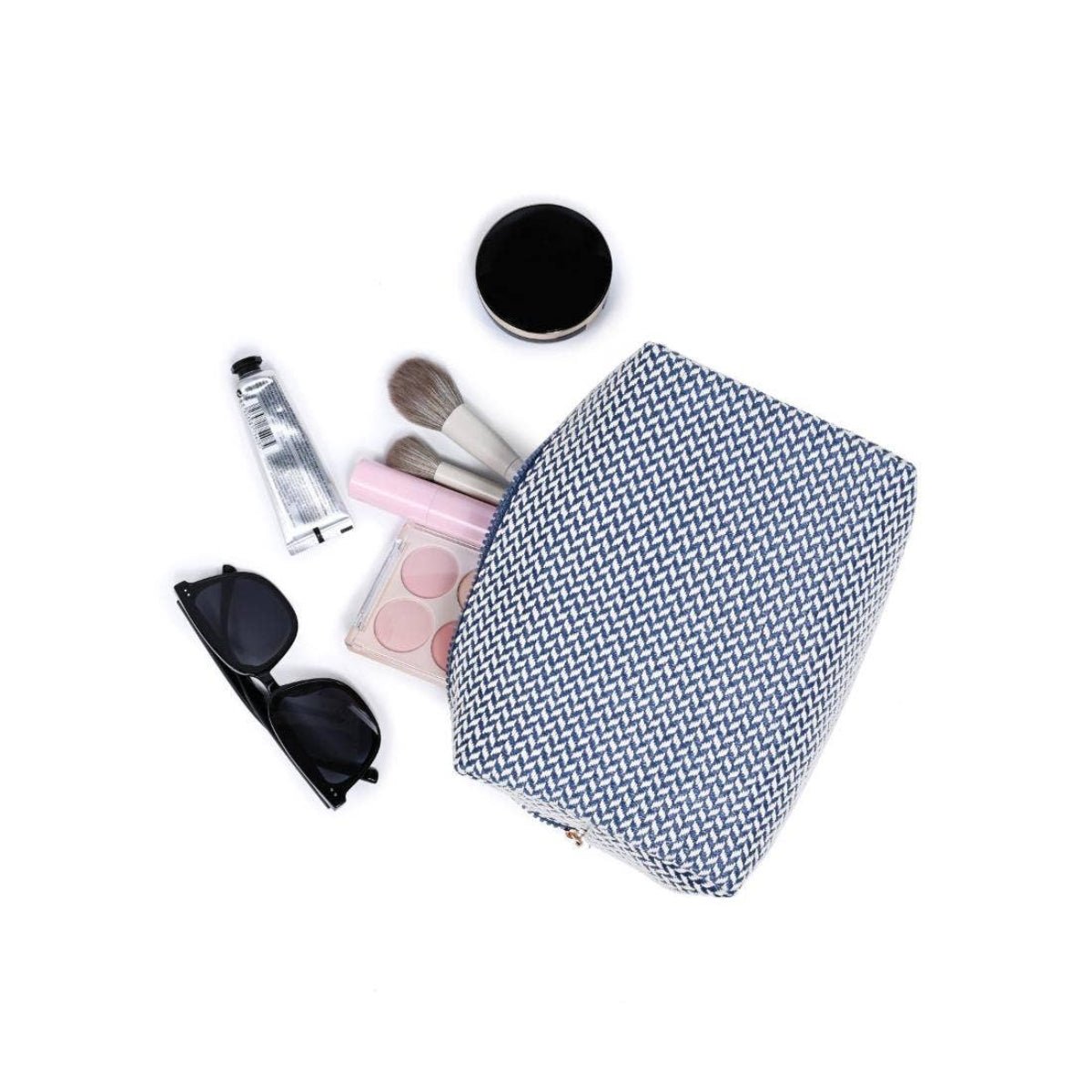 Switchback Cosmetic & Travel Organizer Pouch: Black - Twirls + Twigs