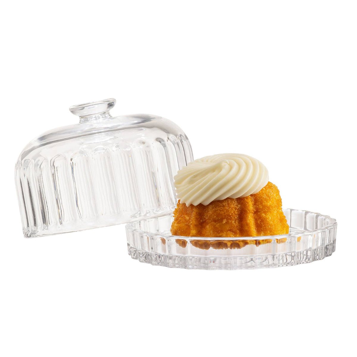 Glass Dessert Dish with Lid - Twirls + Twigs