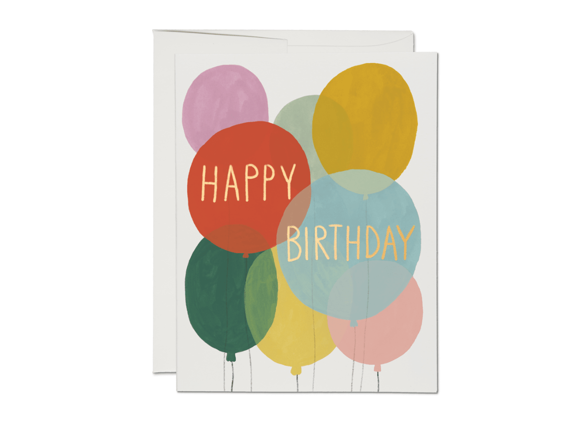 Birthday Balloons Greeting Card - Twirls + Twigs