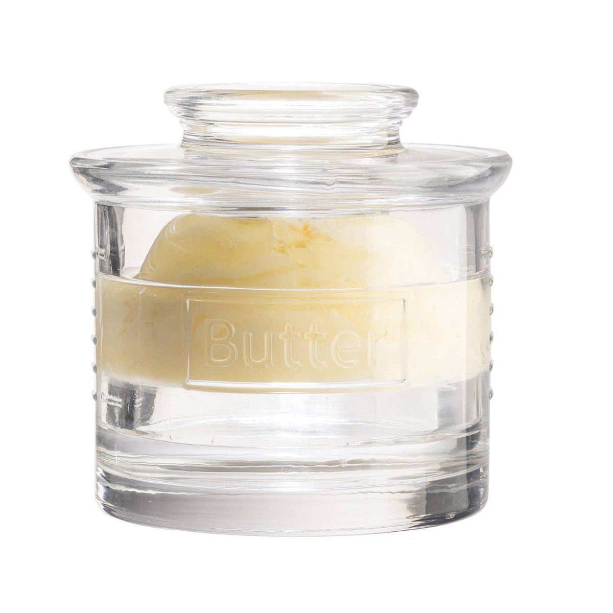Glass French Butter Crock - Twirls + Twigs