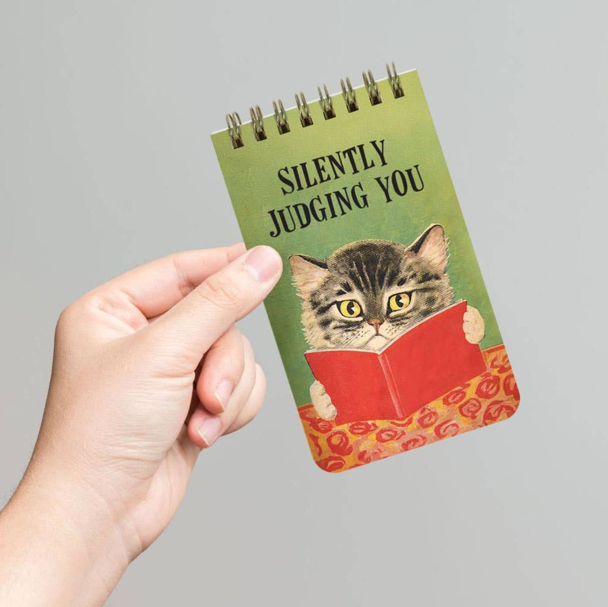 Silently Judging You - Funny 3x5 Spiral Memo Notepad - Twirls + Twigs