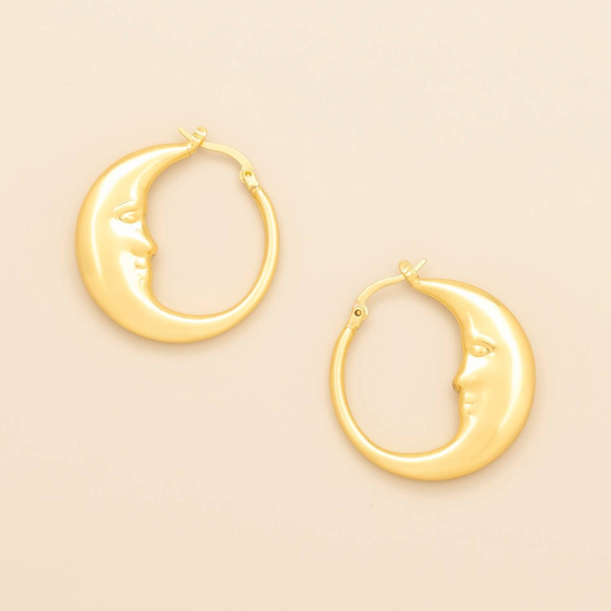 Refined Icon Earring - Moon Hoop/Gold - Twirls + Twigs