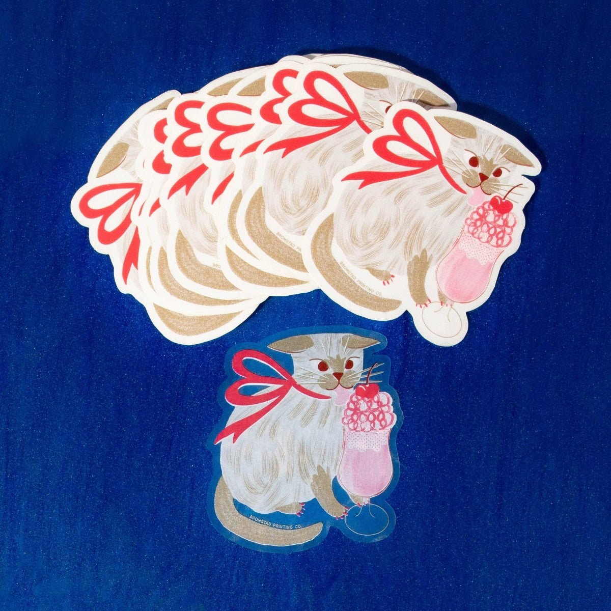Milkshake Cat - Clear Sticker - Twirls + Twigs