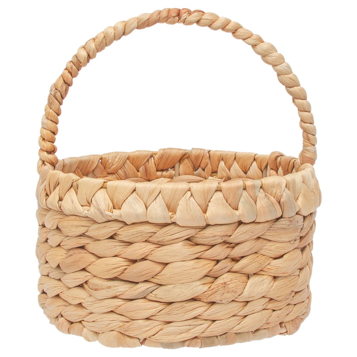 Round Water Hyacinth Basket - 8.25" Tall - Twirls + Twigs