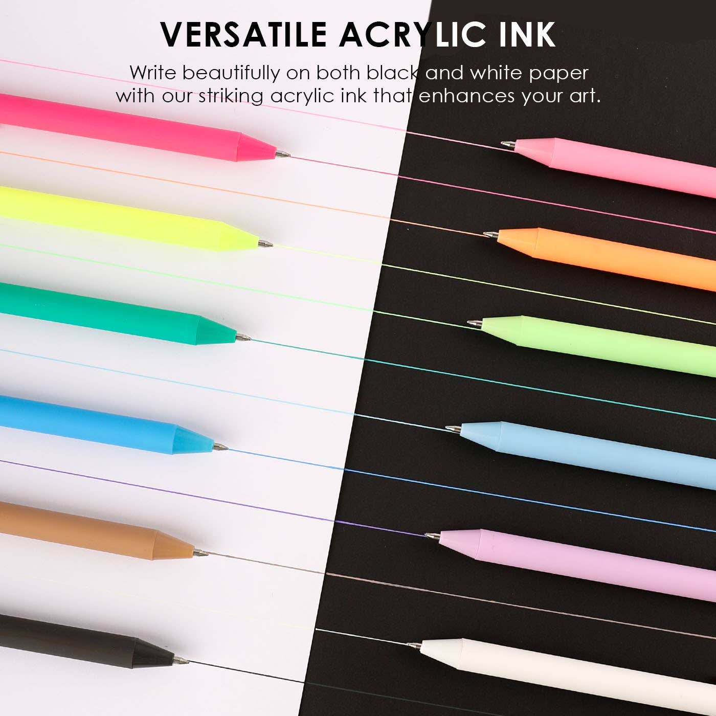 Retractable Colorflow Acrylic Gel Pen Set of 12 - Twirls + Twigs