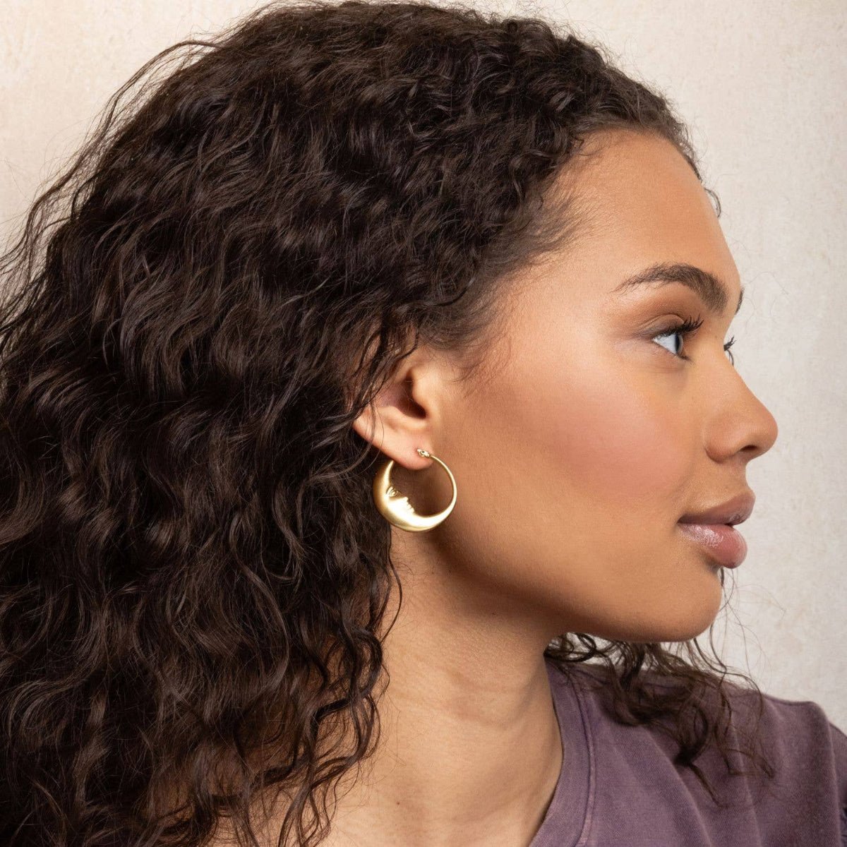 Refined Icon Earring - Moon Hoop/Gold - Twirls + Twigs