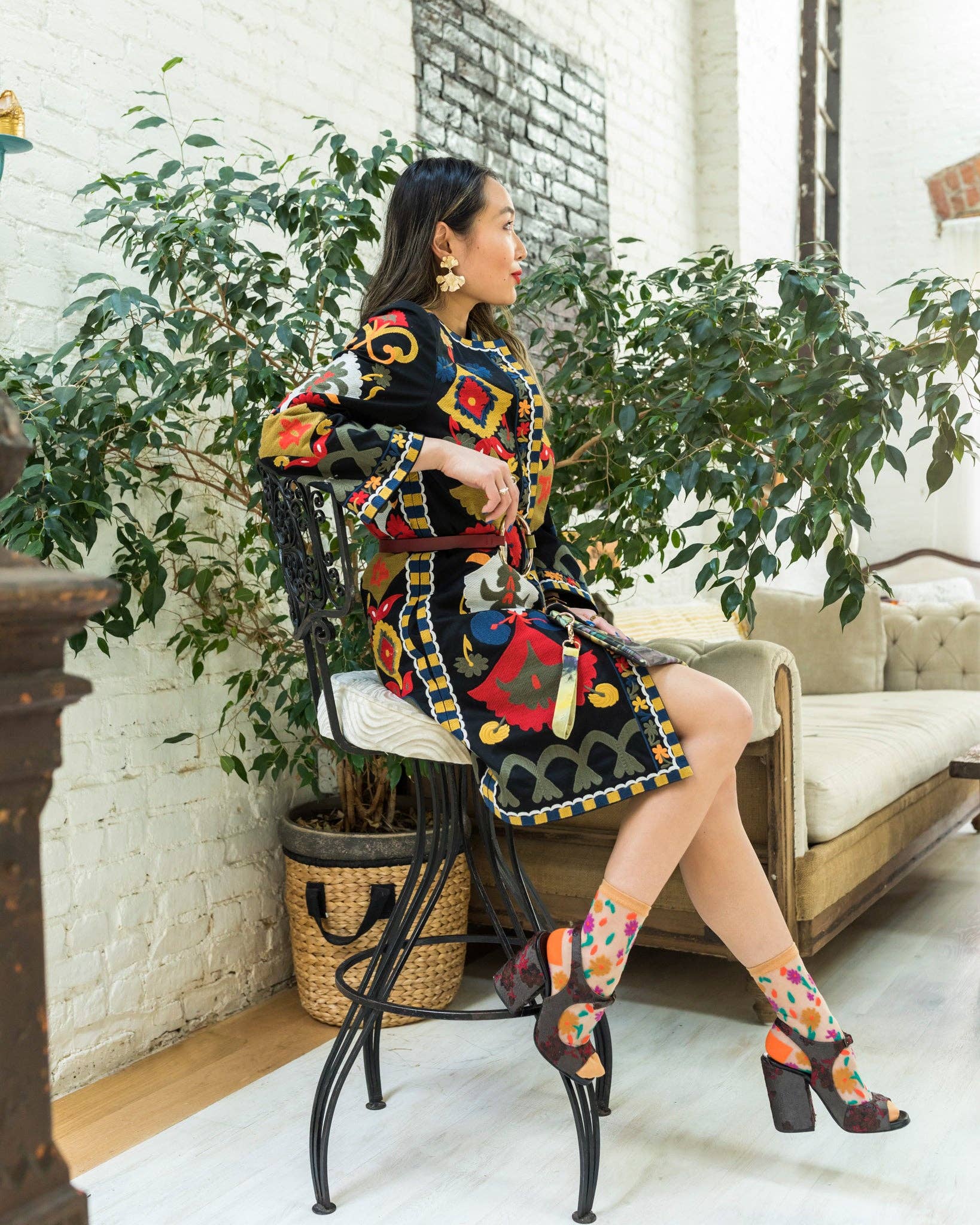 Ditsy Floral Sheer Ankle Sock - Twirls + Twigs