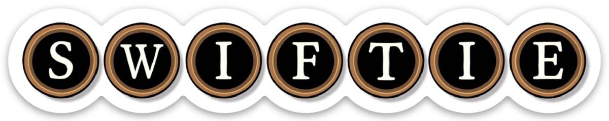 'SWIFTIE' Typewriter Keys Die Cut Sticker - Twirls + Twigs