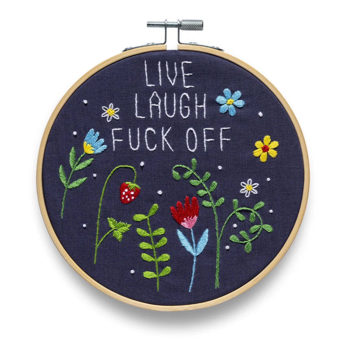 Live Laugh Fuck Off Embroidery Kit - Twirls + Twigs