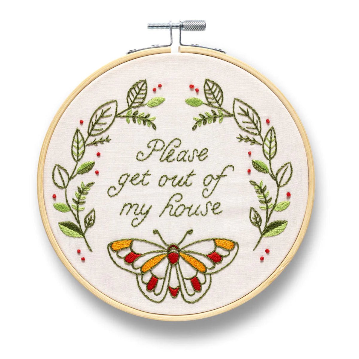 Please Get Out Of My House Embroidery Kit - Twirls + Twigs