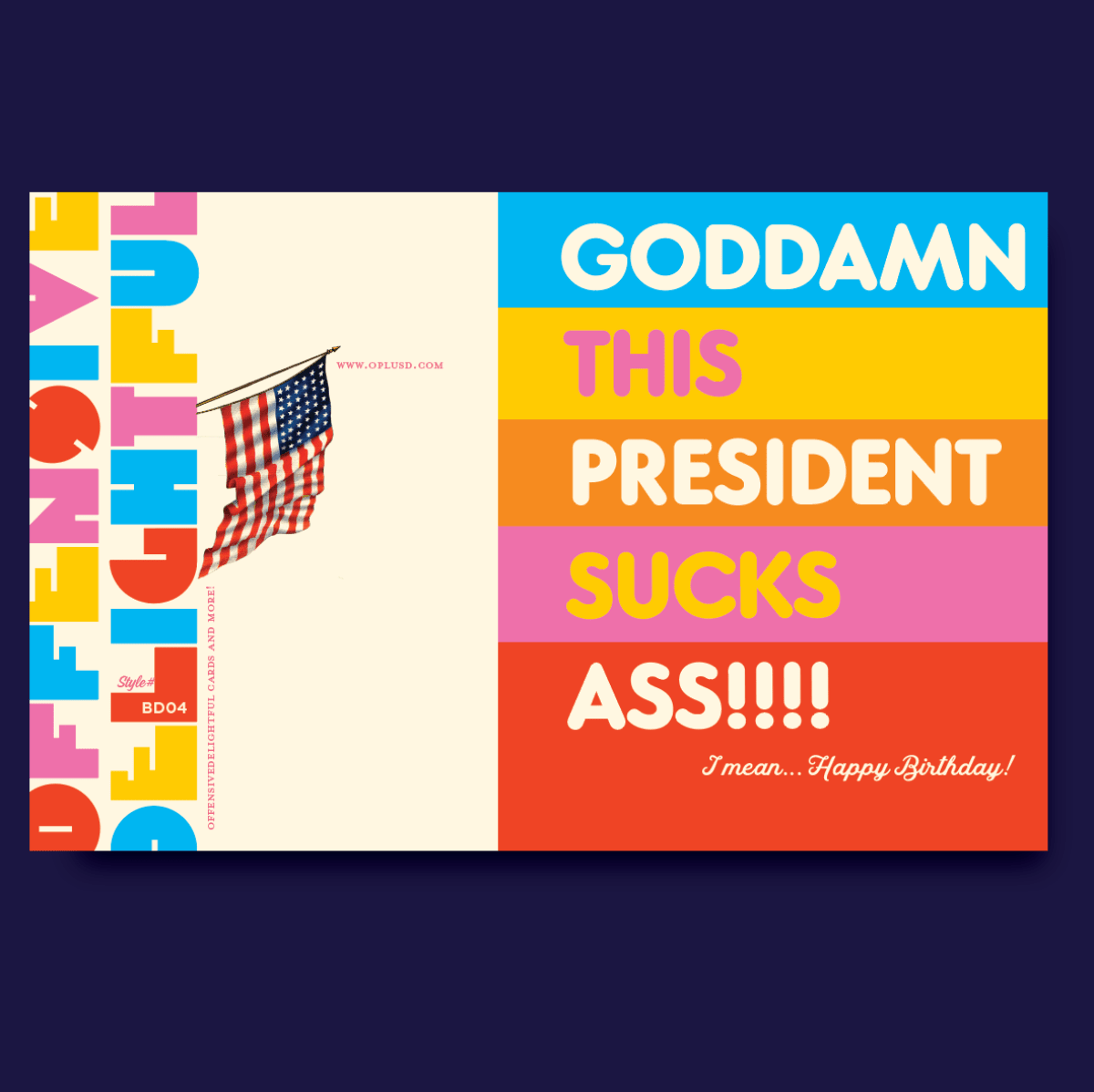 THIS PRESIDENT SUCKS! Birthday Card - Twirls + Twigs
