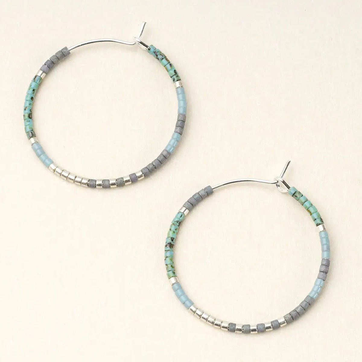 Chromacolor Miyuki Small Hoop - Turquoise Multi/Silver - Twirls + Twigs