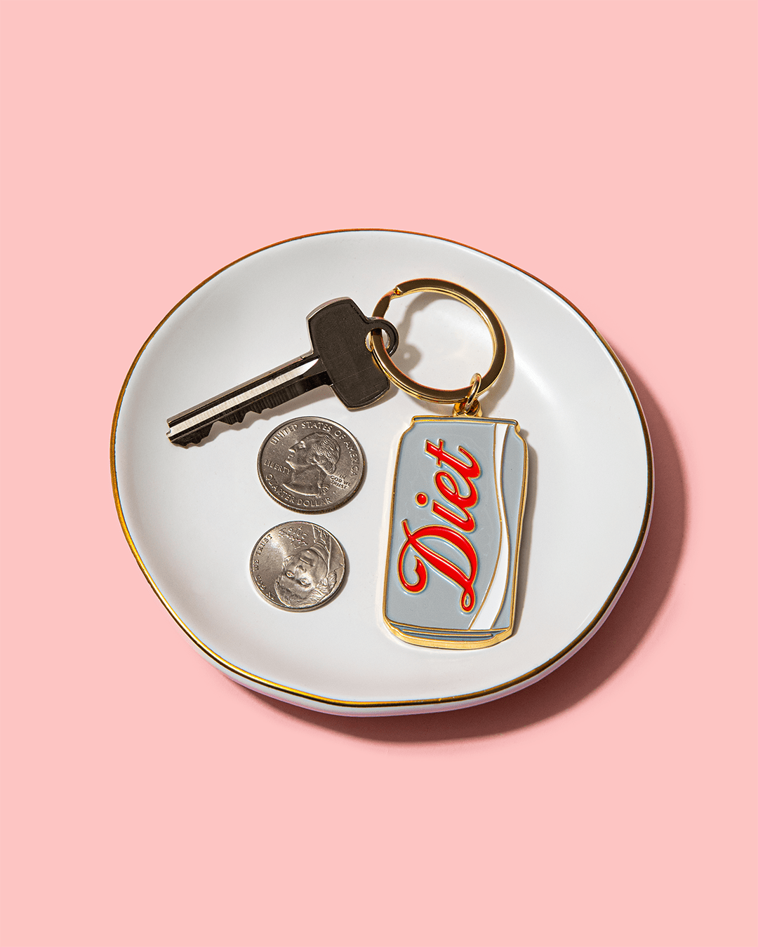 Diet Soda Can Enamel Keychain Bag Charm - Twirls + Twigs