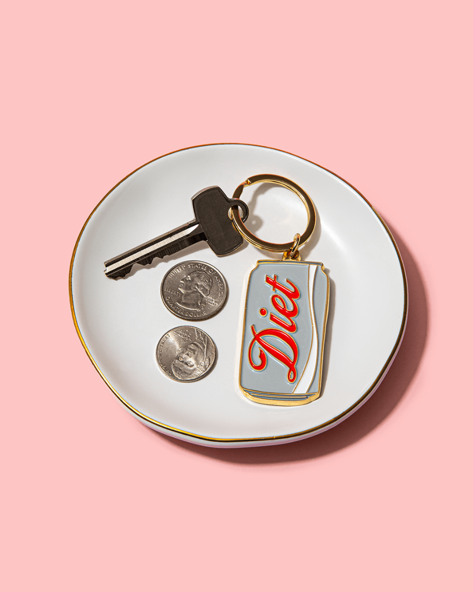 Diet Soda Can Enamel Keychain Bag Charm - Twirls + Twigs