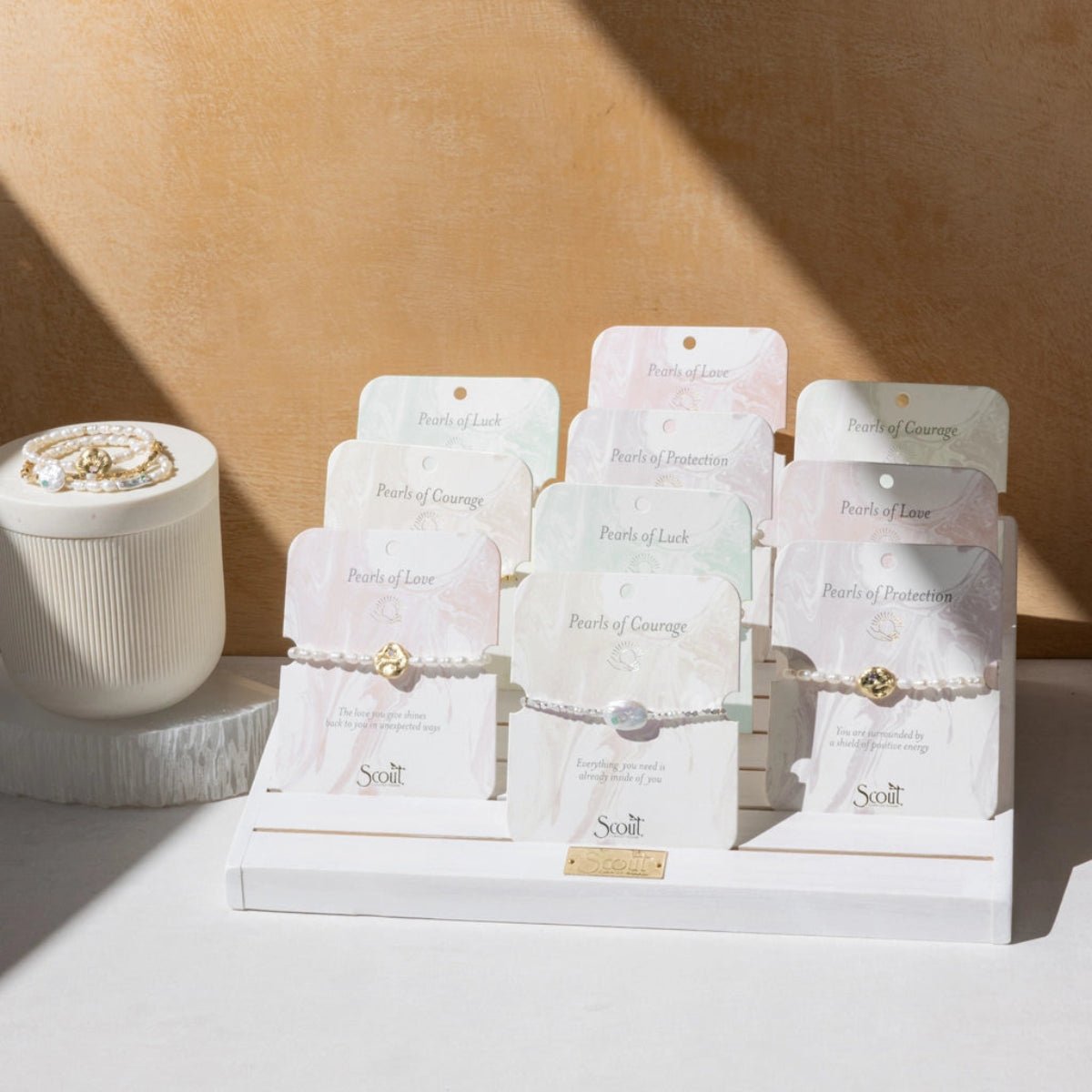 Pearl Affirmation Bracelet - Love/Gold - Twirls + Twigs