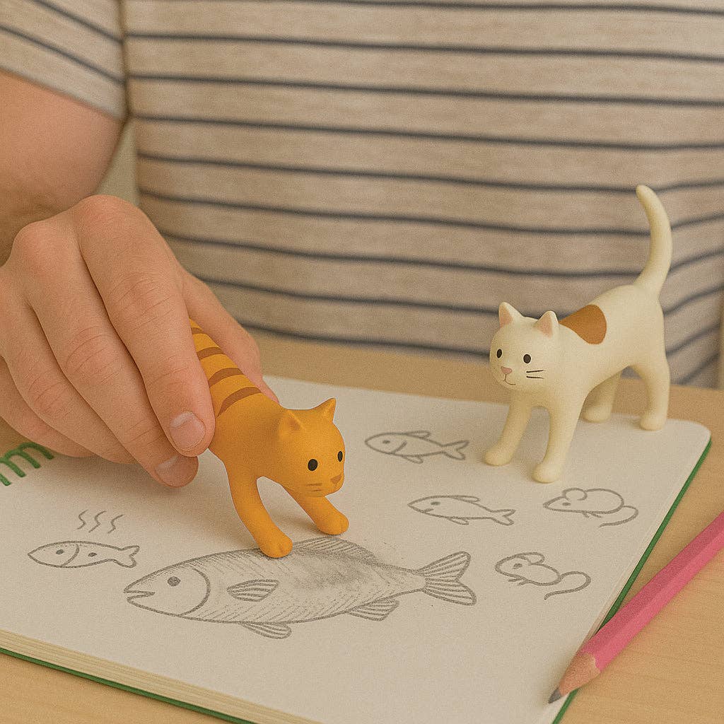 Cat Erasers - 4 Pack - Twirls + Twigs