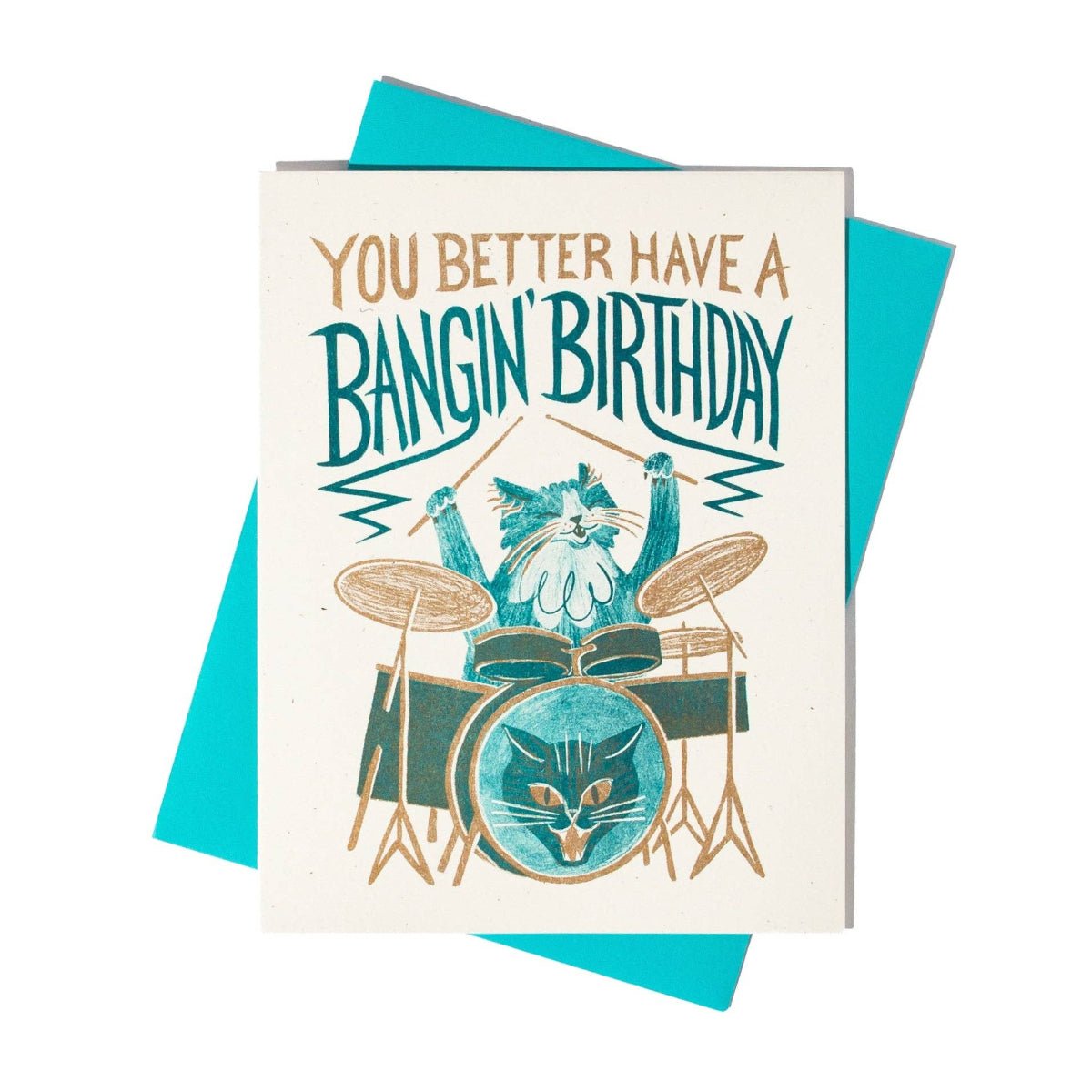 Bangin' Birthday - Risograph Card - Twirls + Twigs