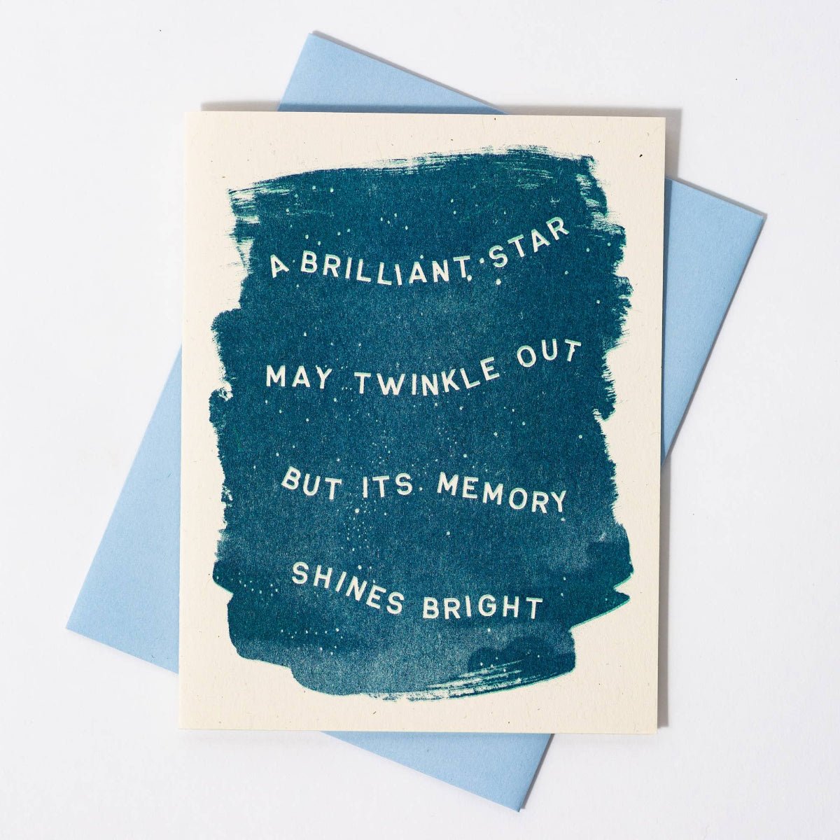 A Brilliant Star May Twinkle Out - Risograph Sympathy Card - Twirls + Twigs