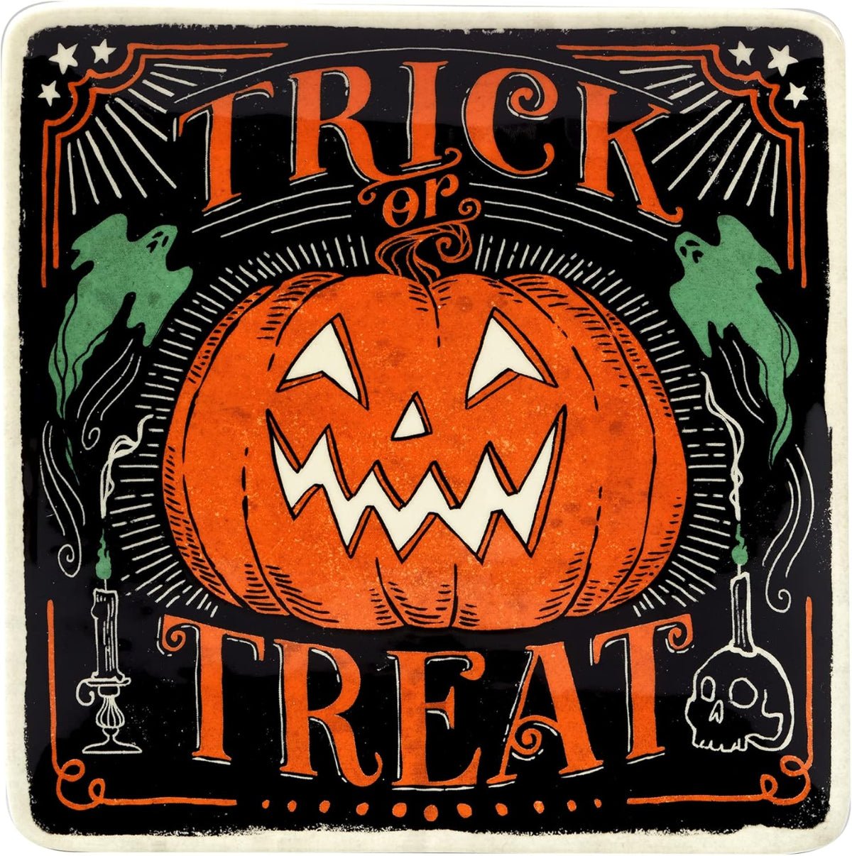 Scaredy Cat Halloween Dessert Plate 8.5" Assorted - Twirls + Twigs