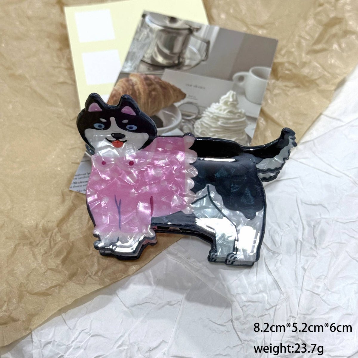 Playful Cat & Dog Animal Pet - Inspired Hair Clips: Border - Collie - Twirls + Twigs