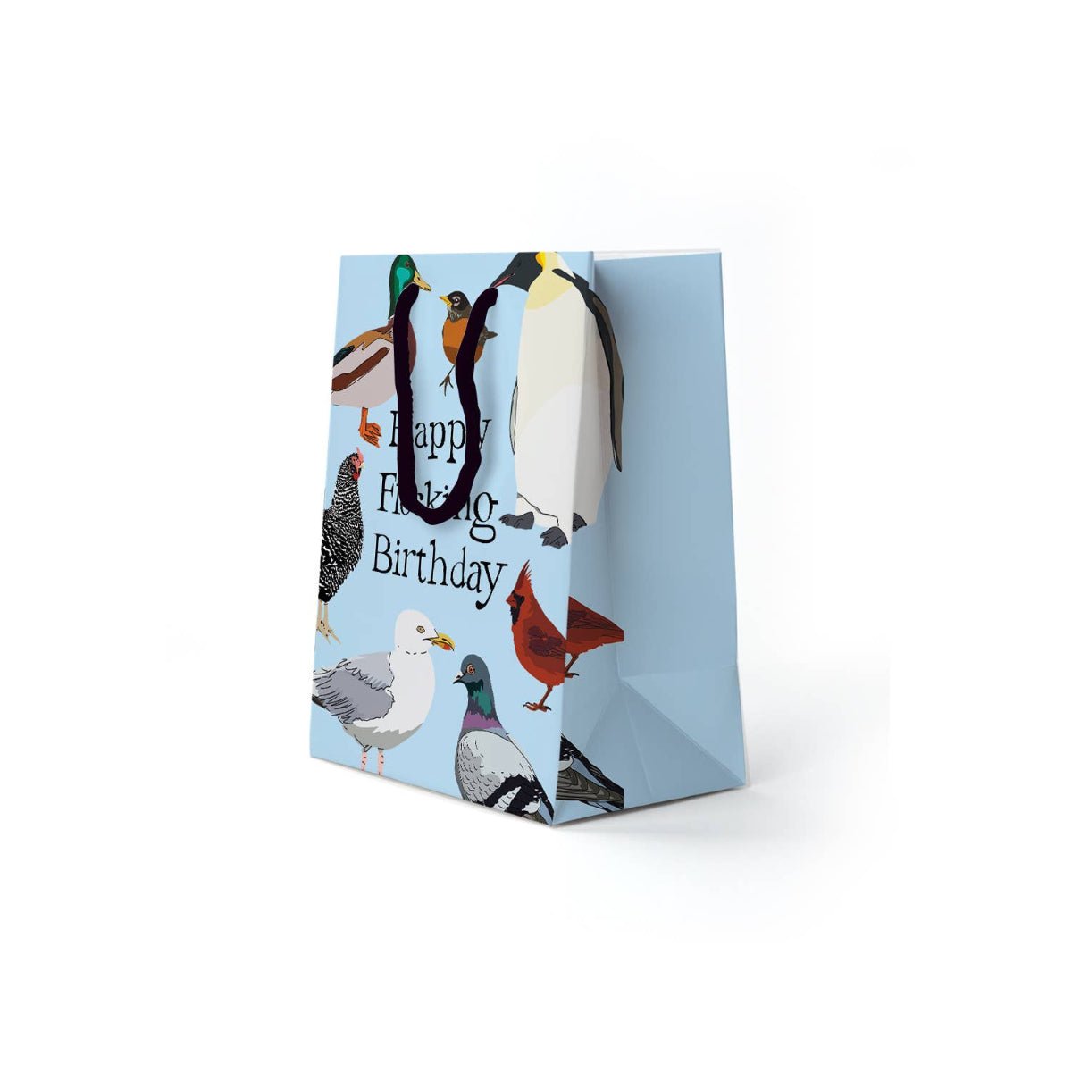 Happy Flocking Birthday Bird Pun Gift Bag: Medium - Twirls + Twigs