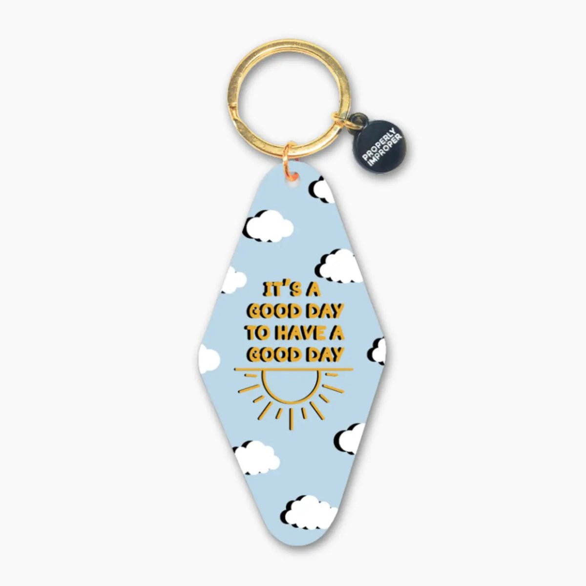 Printed Keychain It's A Good Day Blue - Twirls + Twigs