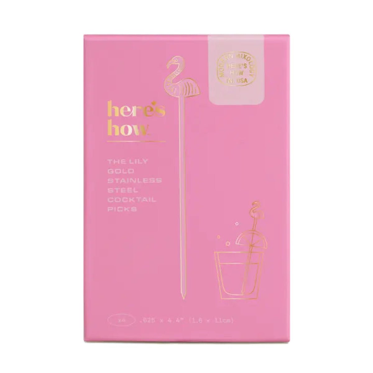The Lily Flamingo Cocktail Picks - Set of 4 - Twirls + Twigs