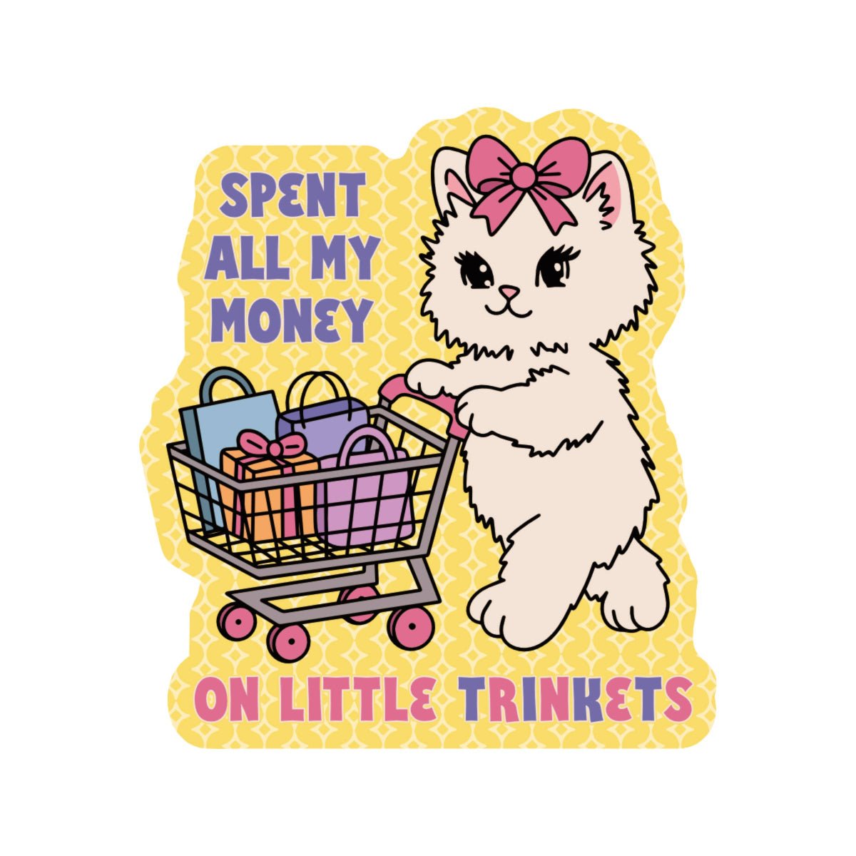 Adorable Trinket Kitty Cat Shop Vinyl Sticker - Twirls + Twigs
