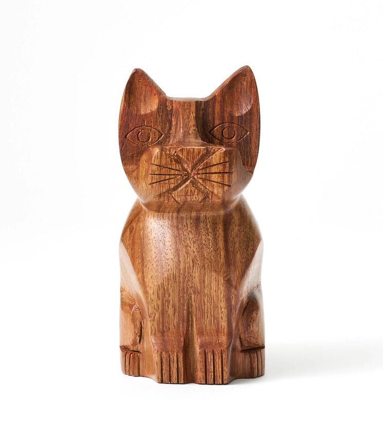 Cat Eyeglass Holder Stand - Hand Carved Wood - Twirls + Twigs