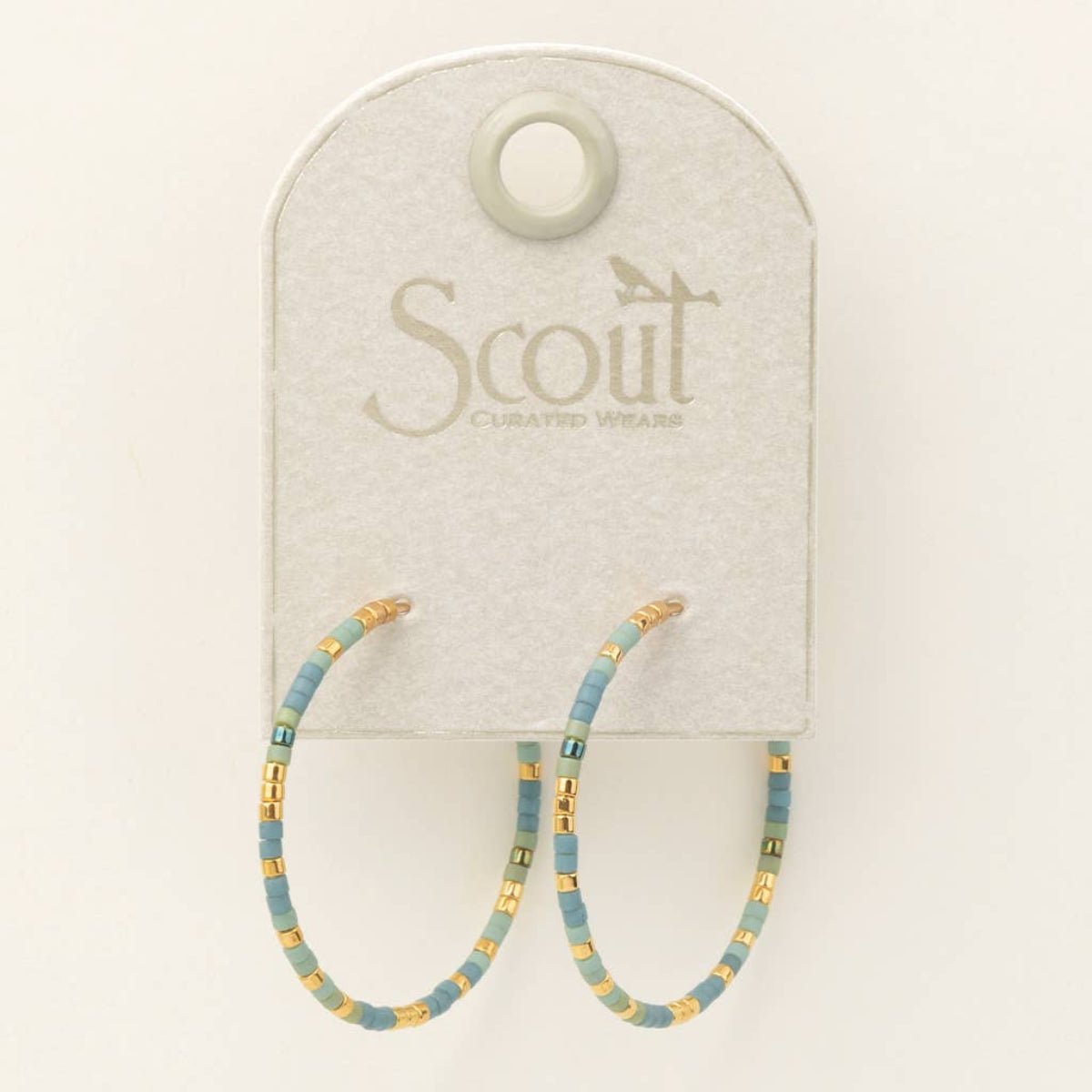 Chromacolor Miyuki Small Hoop - Turquoise Mint/Gold - Twirls + Twigs