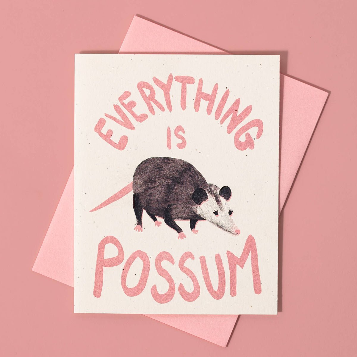 Everything is Possum - Risograph Card - Twirls + Twigs