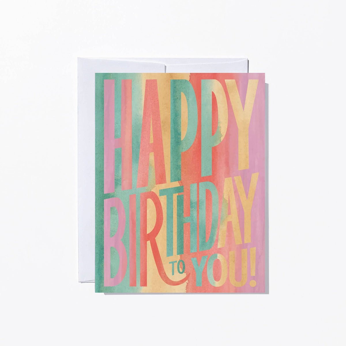 Pastel Typographic Birthday Card - Twirls + Twigs