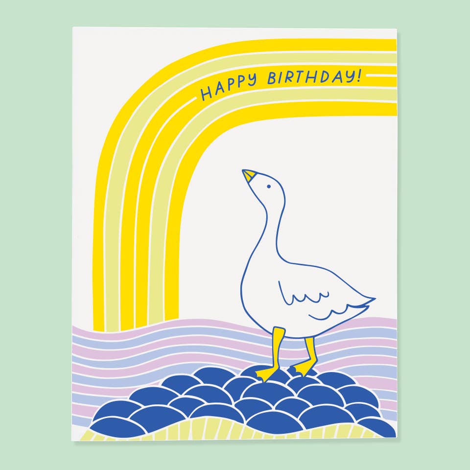 The Good Twin - Bday Goose Card - Twirls + Twigs