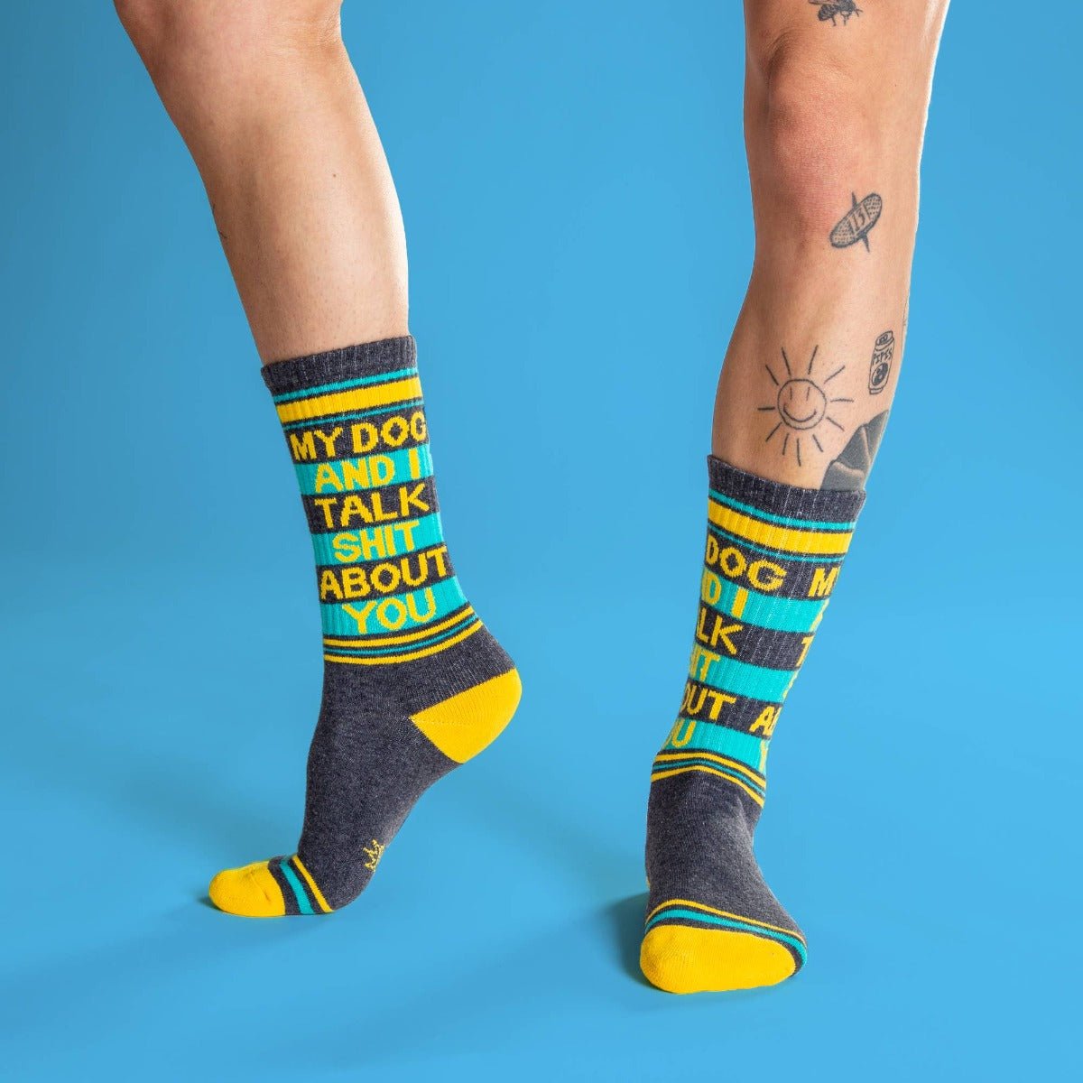 My Dog And I Talk Shit About You Gym Crew Socks - Twirls + Twigs