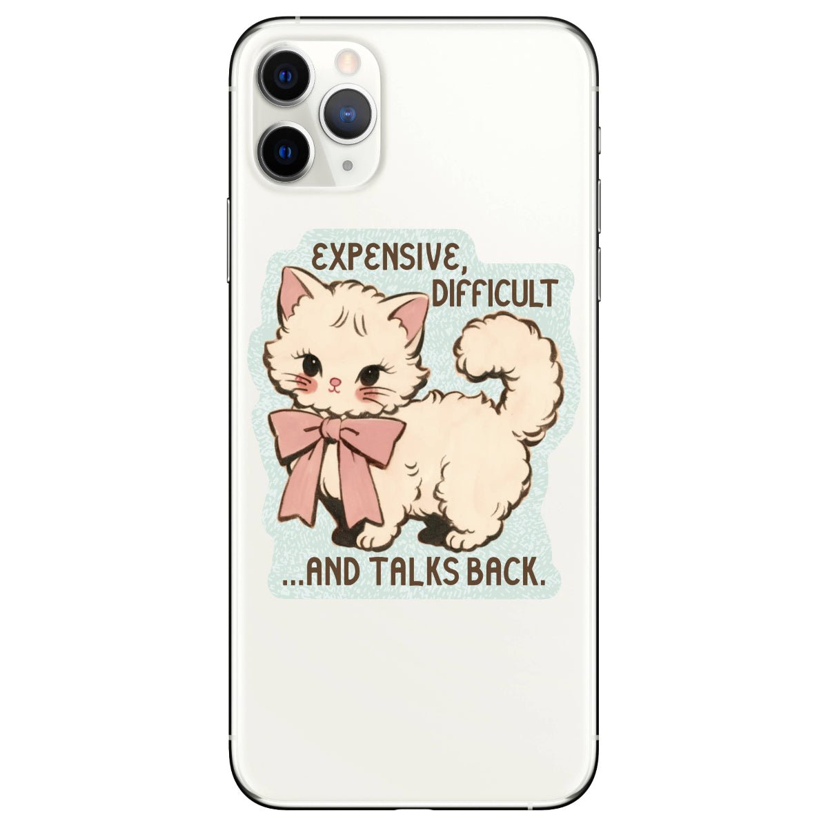 Expensive Difficult Kitty Cat High Quality Vinyl Sticker - Twirls + Twigs