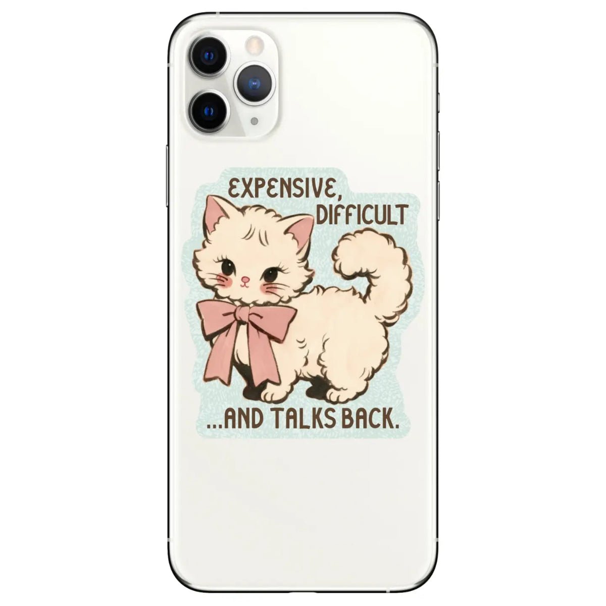 Expensive Difficult Kitty Cat High Quality Vinyl Sticker - Twirls + Twigs