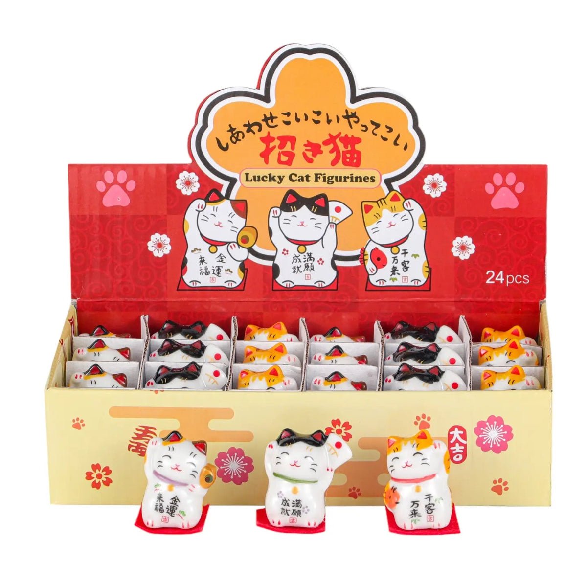 Maneki Neko Lucky Cat Figurines 2" - Twirls + Twigs