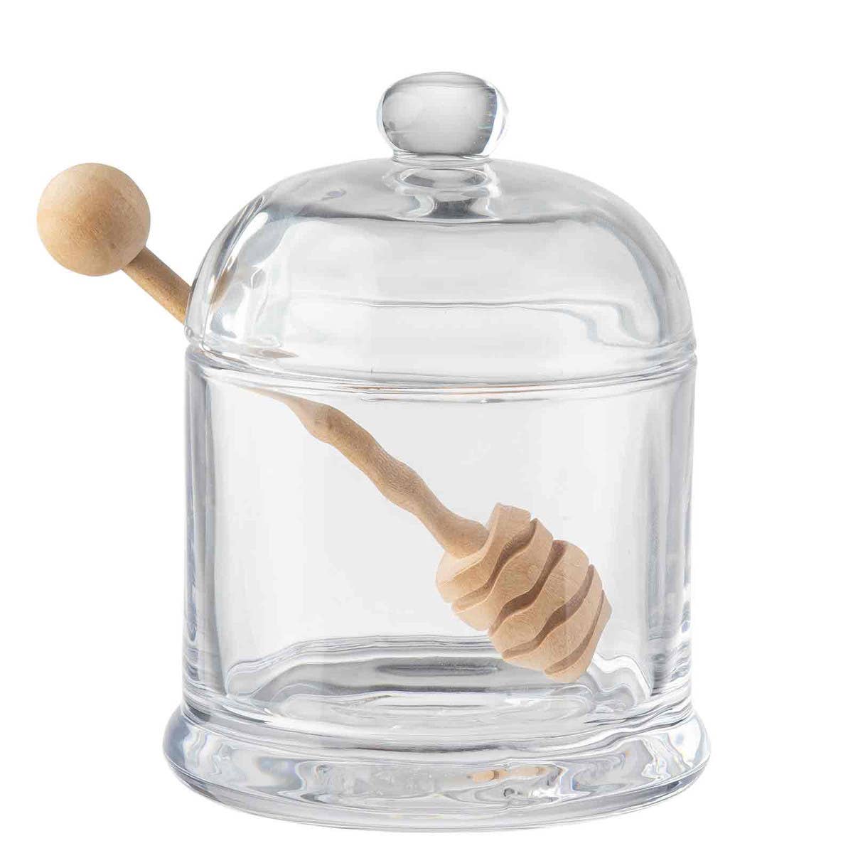 Honey Dipper Set, Includes Glass Jar & Wood Dipper - Twirls + Twigs
