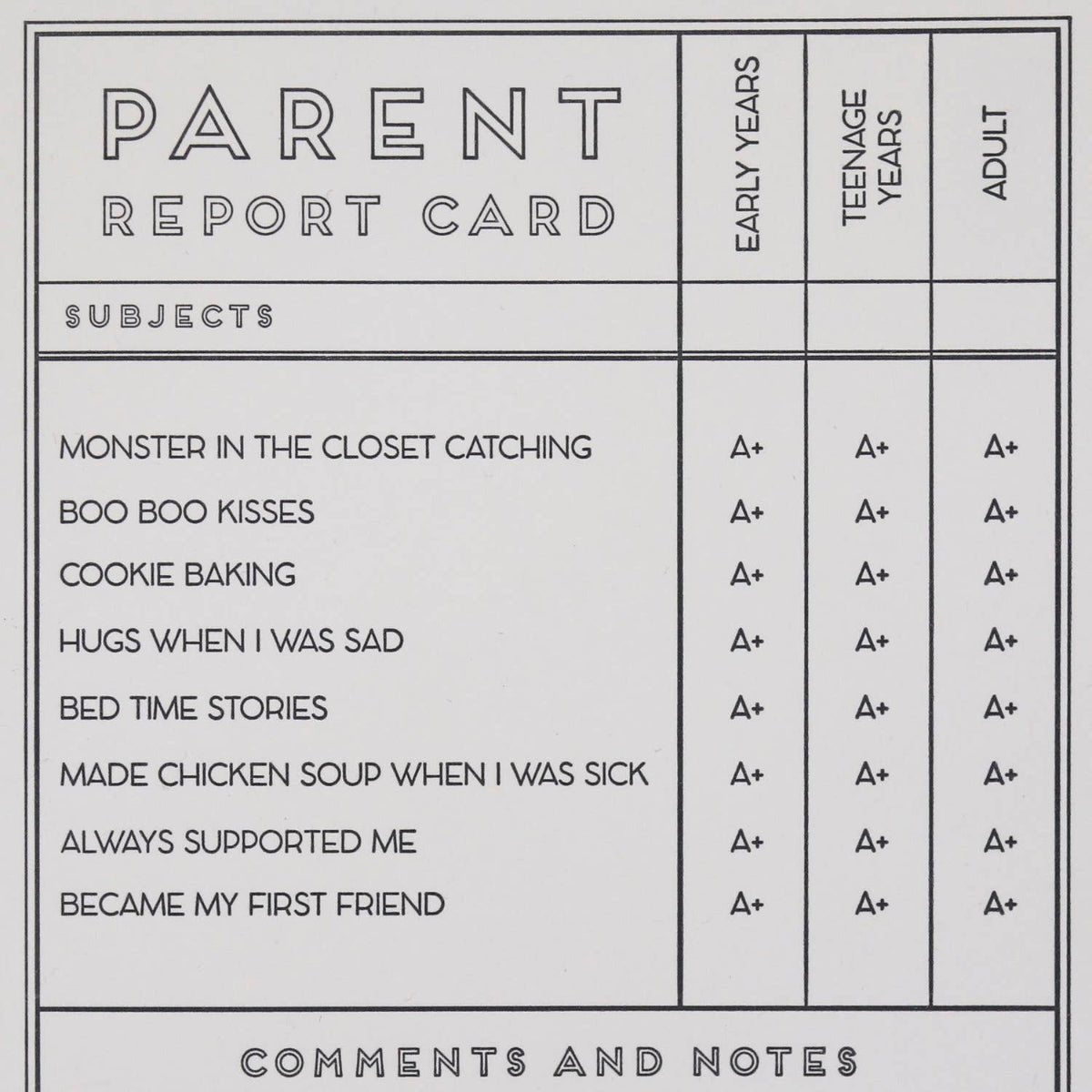 Letterpress Parent Card - Twirls + Twigs