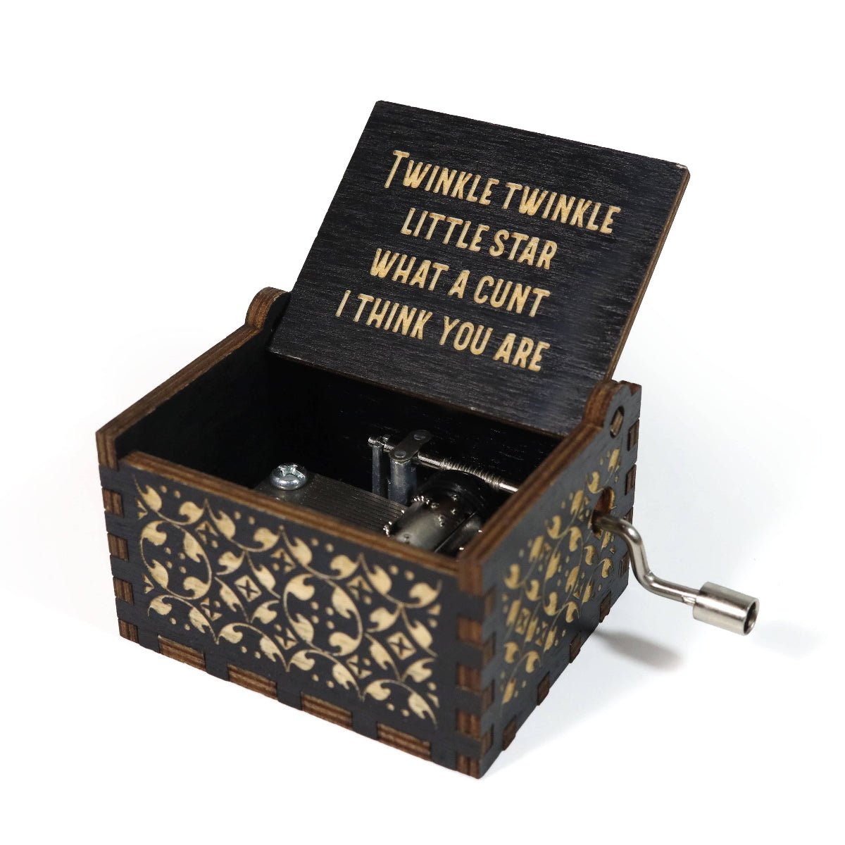 Funny Twinkle Twinkle Hand - Crank Music Box - Wooden Lasered - Twirls + Twigs