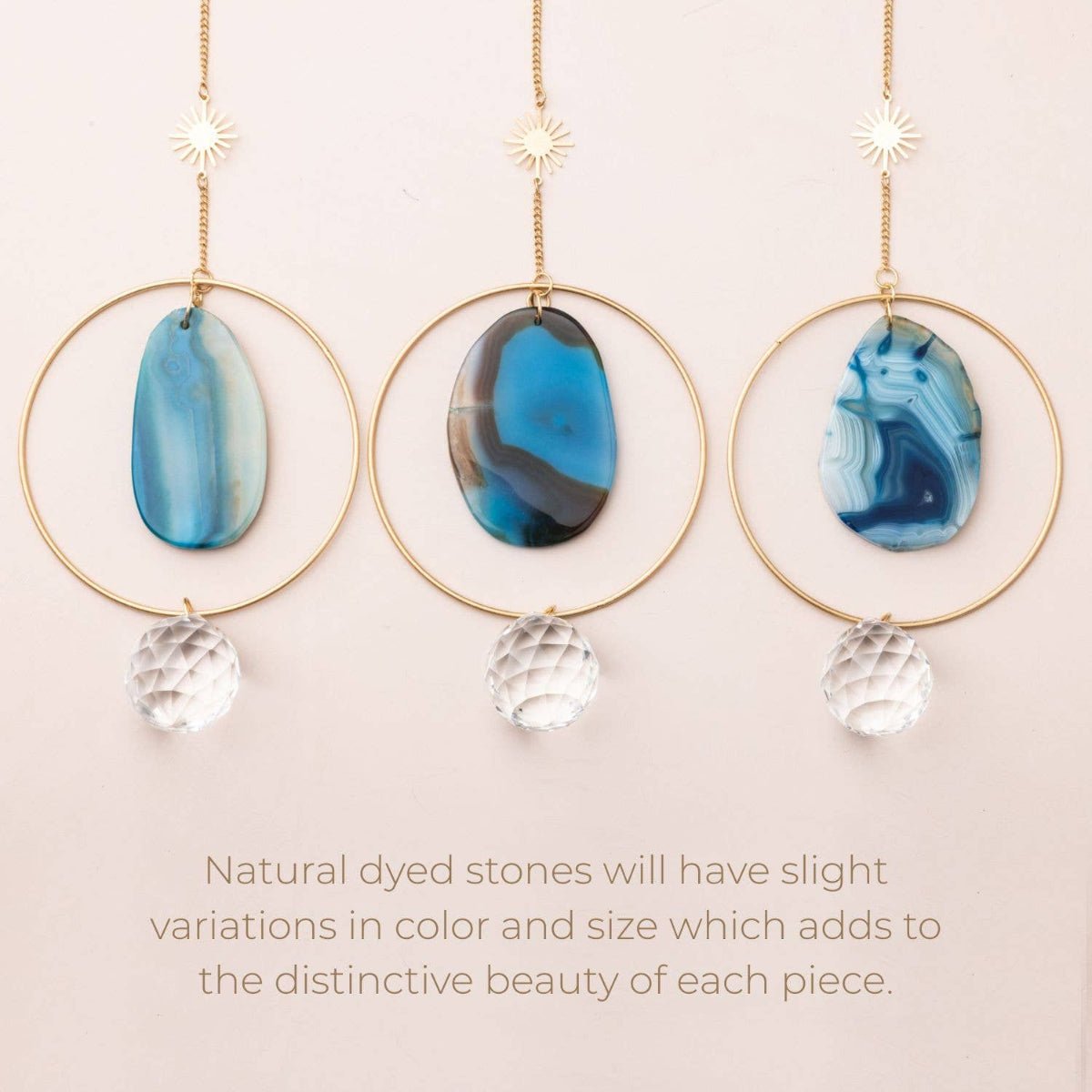 Stone Suncatcher - Sun/Blue Agate - Twirls + Twigs