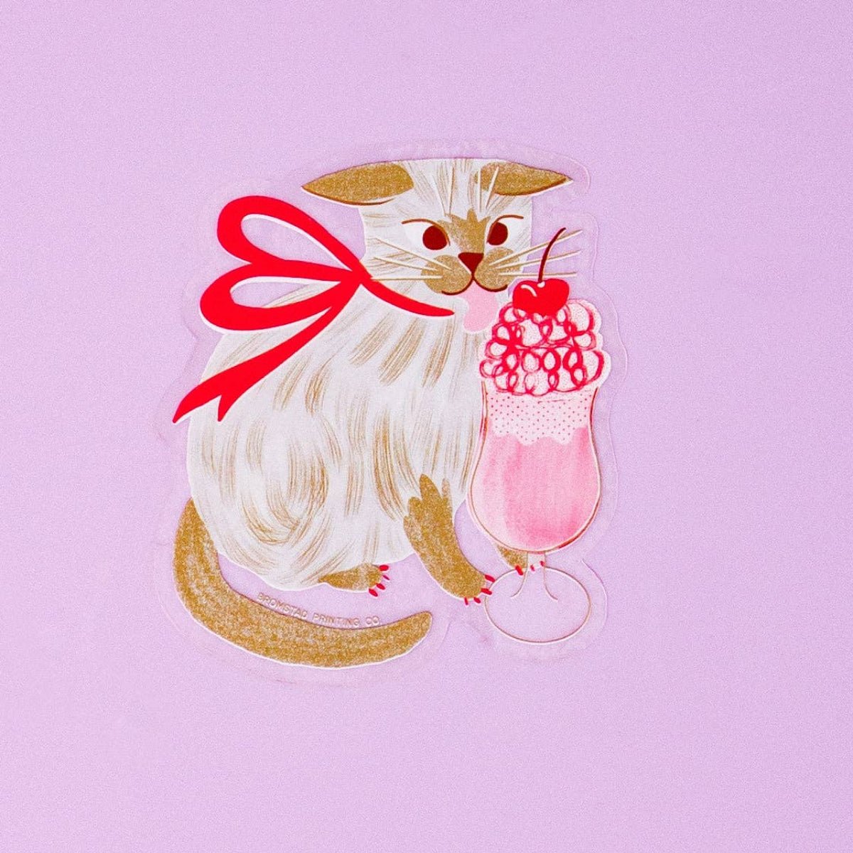 Milkshake Cat - Clear Sticker - Twirls + Twigs