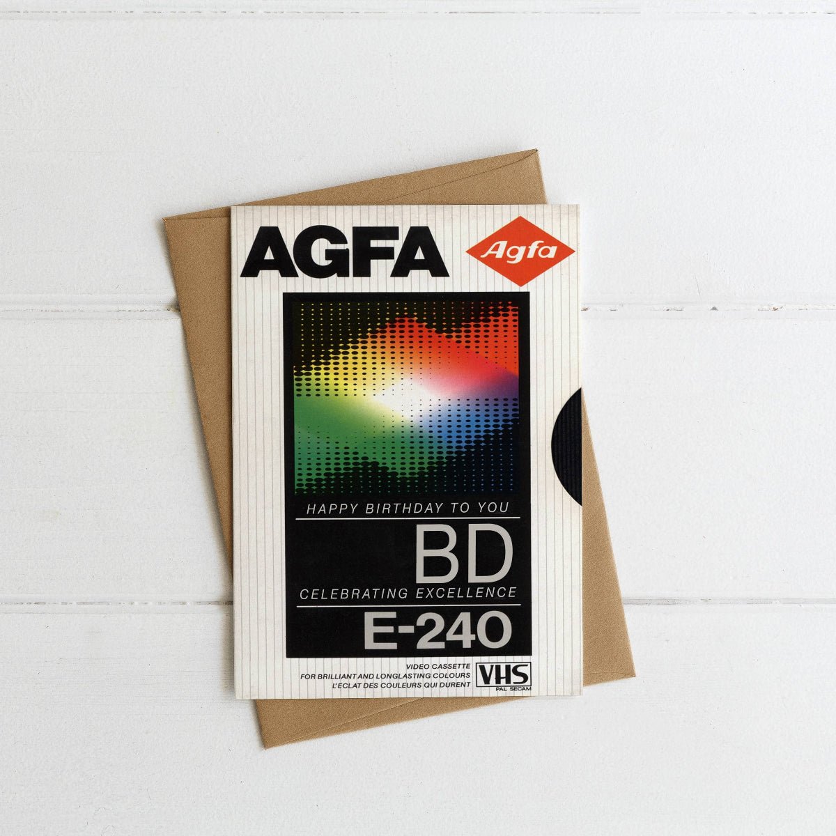 VHS Retro Agfa Inspired Happy Birthday Card - Twirls + Twigs