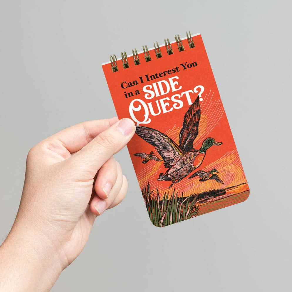 Can I Interest You in a Side Quest - 3x5 Spiral Memo Notepad - Twirls + Twigs