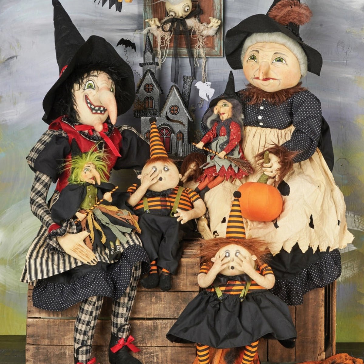 Queenie Spooky Girl Gathered Traditions Art Doll - Twirls + Twigs