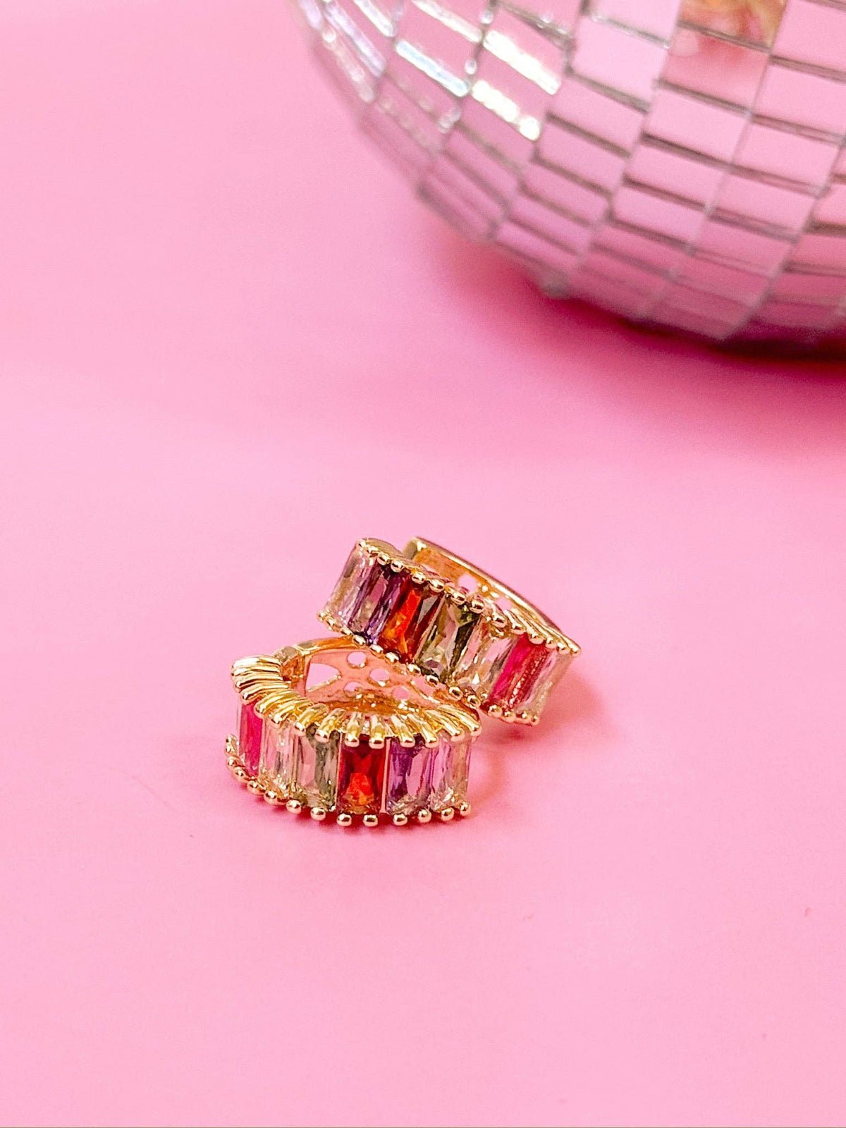 Opalite Gem Huggie Hoops - Twirls + Twigs