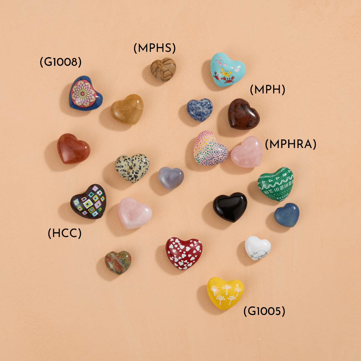 Small Crystal Hearts - Twirls + Twigs
